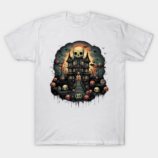 Fantasy Skulls Haunted House T-Shirt